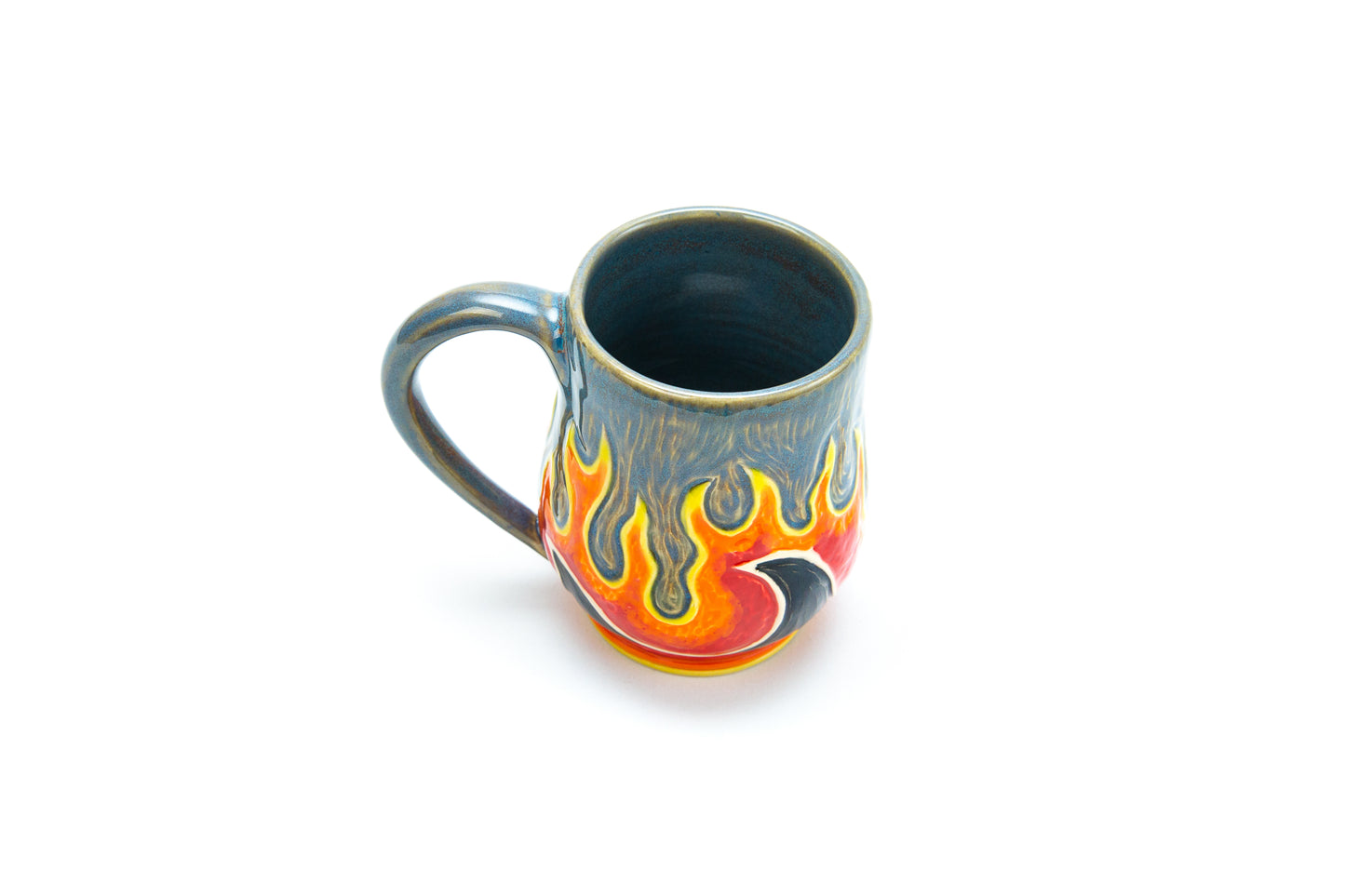 Mug with Flames and Waves.