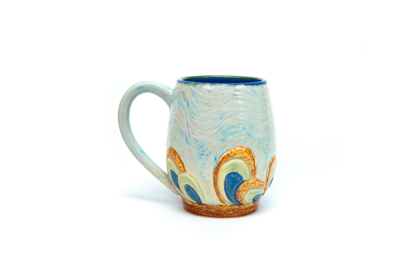 Lt. Blue petaled Art Deco Mug & Various Glazes