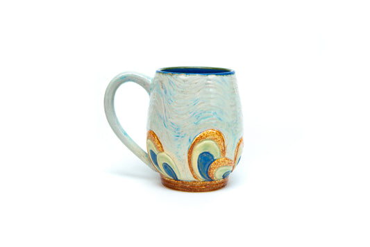 Lt. Blue petaled Art Deco Mug & Various Glazes