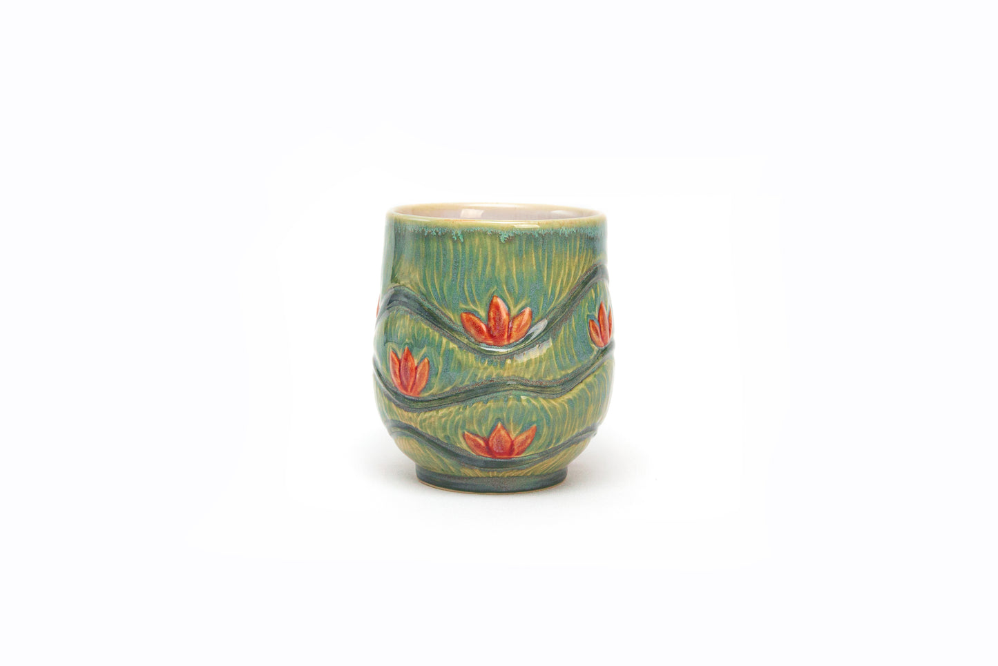 Pale Green/Turquoise Lotus Cup