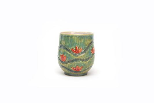 Pale Green/Turquoise Lotus Cup