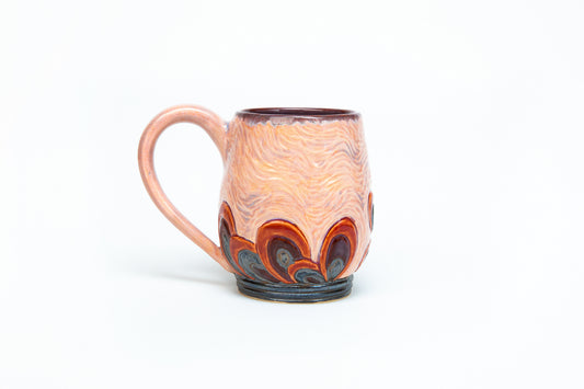 Pink Petaled Art Deco Mug & Various Glazes